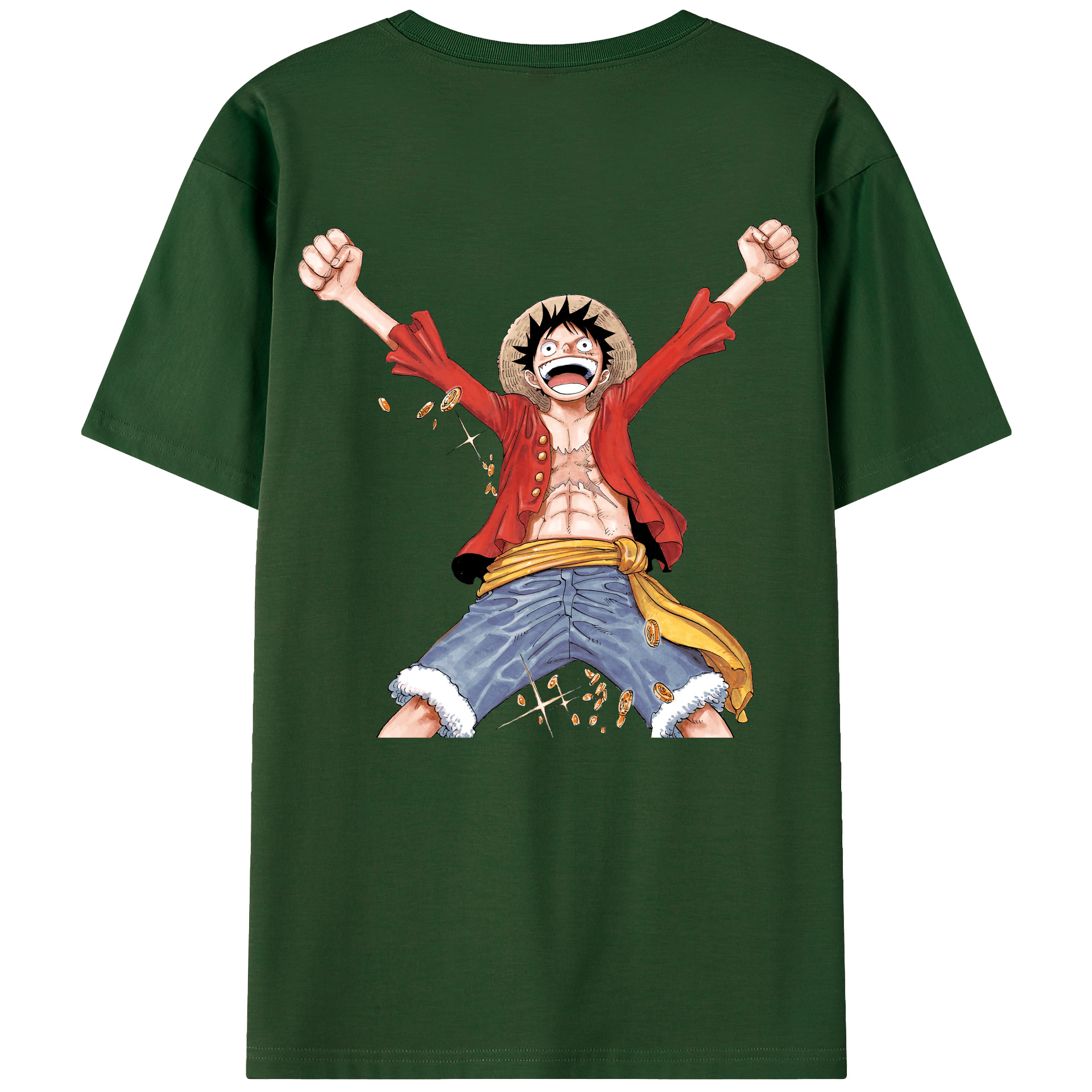 ワンピース モンキー・D・ルフィ ONE PIECE Monkey D. Luffy 綿100％半袖Tシャツ（背面プリント）
